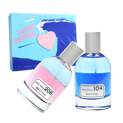 Blings Natural Laboratory Couple's Perfume Limited Gift Box Perfume EDP 104 Sea Water and Sea Breeze + 208 Milk and Candy Marine Tone/Gourmet Tone 50ml*2