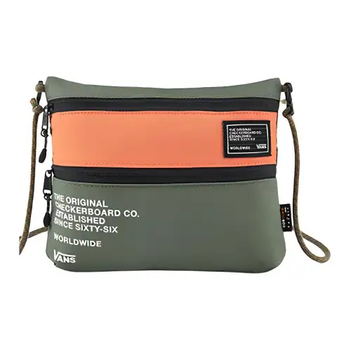 Vans Nylon Fabric With Canvas Shoulder Bag, Canvas Bag, Crossbody Bag Regular Unisex Army Green