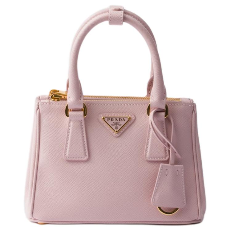 PRADA Prada, adjustable hand loop bag, removable straps, enamel, triangle, small fuchsia one-shoulder bag made of plaster, with snowflakes