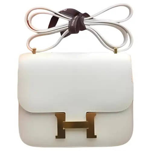 HERMES Constance Swift Leather Crossbody Bag, Shoulder Bag 19 Women's 0U NEW WHITE New White