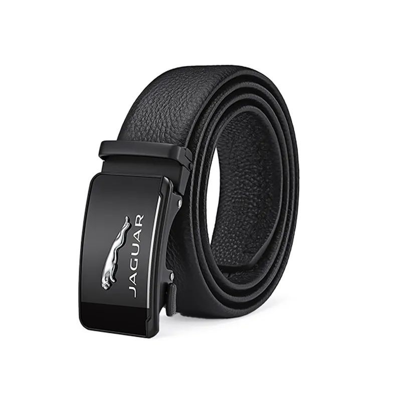 JAGUAR Leather Belts Men's Black Width 3.5cm