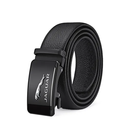 JAGUAR Leather Belts Men's Black Width 3.5cm