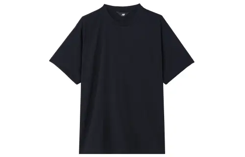 New Balance T Shirts Men's Black Crew Neck Moderate Straight Fit
