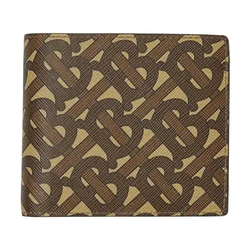 Burberry Polyurethane Card Holder, Wallet Men's Brown