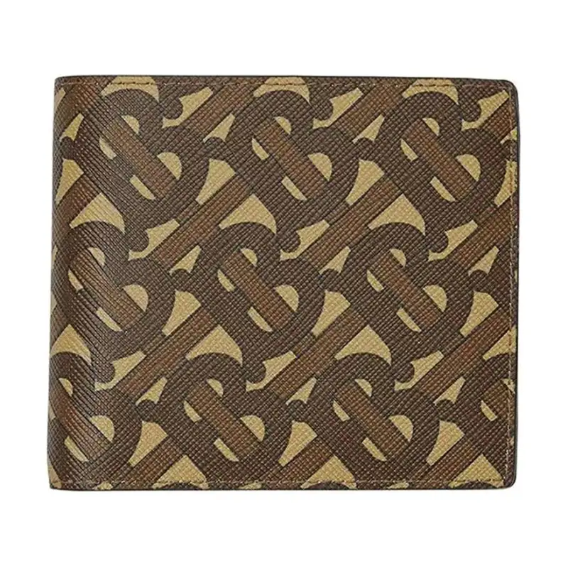 Burberry Polyurethane Card Holder, Wallet Men's Brown