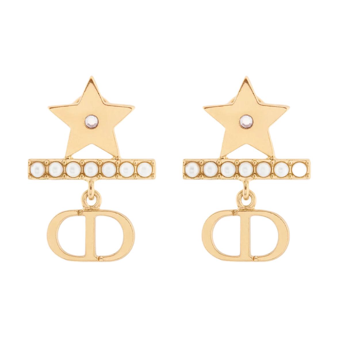 Женские серьги Dior CD, (золотистые)
