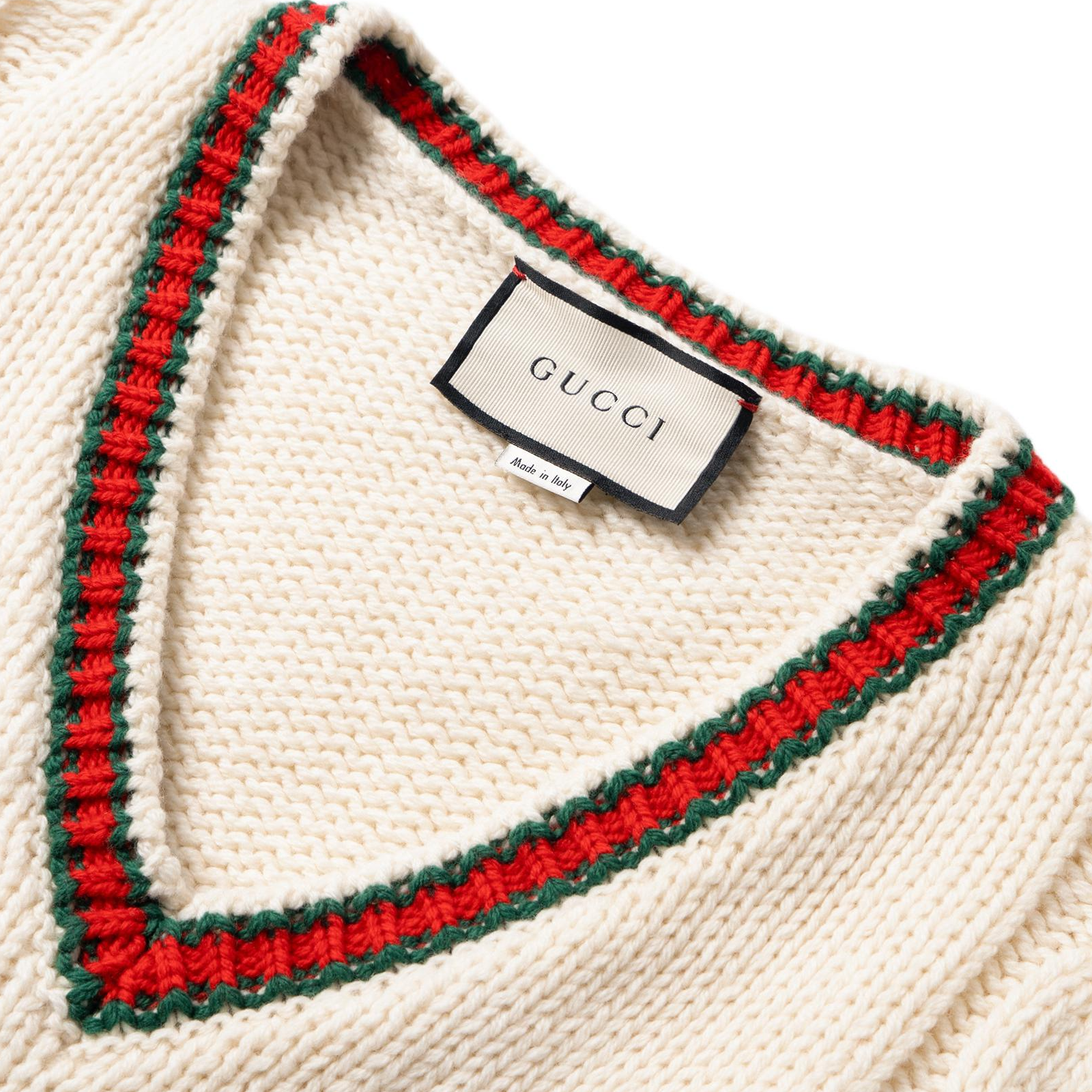Мужской джемпер Gucci Web Stripe (белый) — фото 9