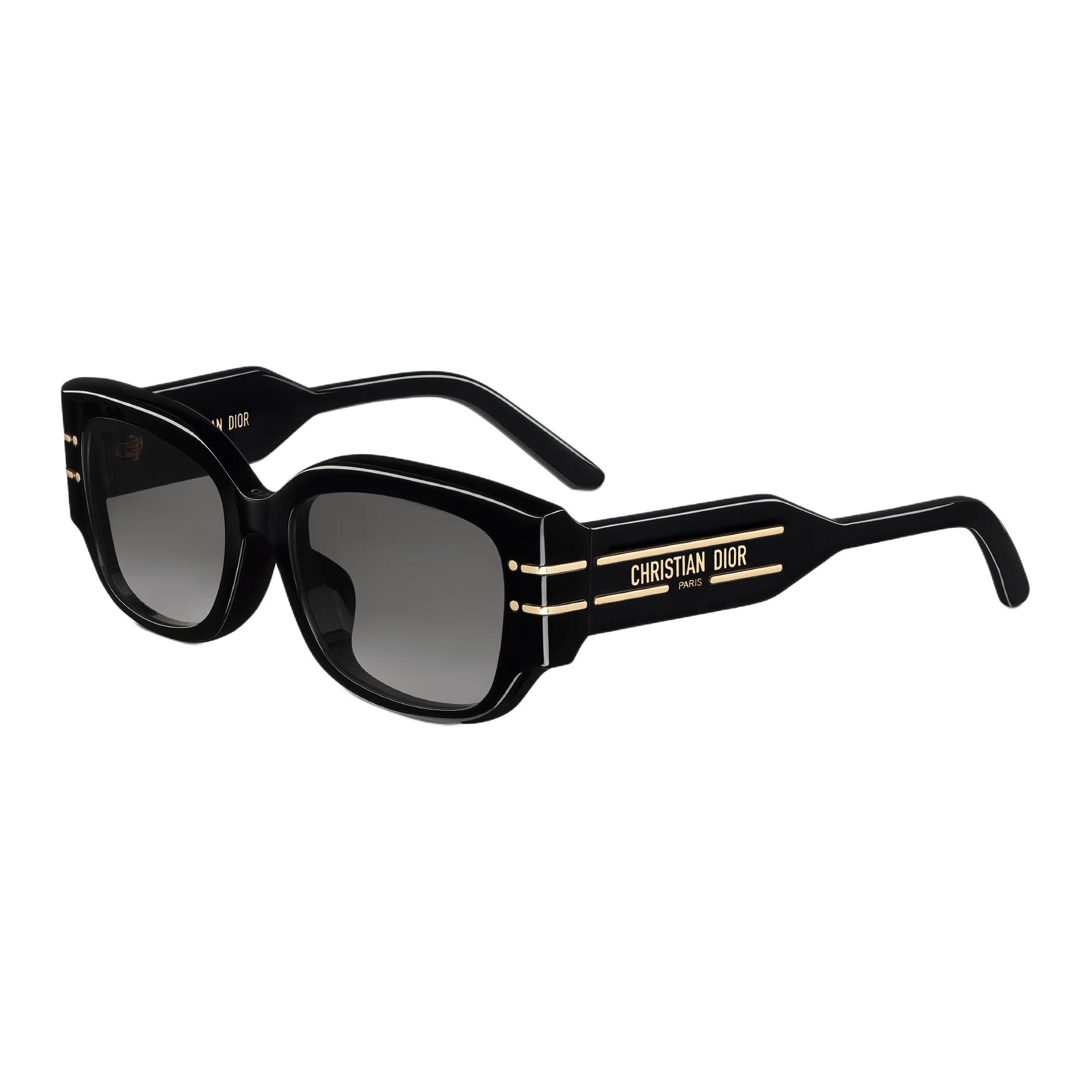 DIOR Dior Christian Dior Paris logo on temples Acetate Metal Square Sunglasses Women's Black