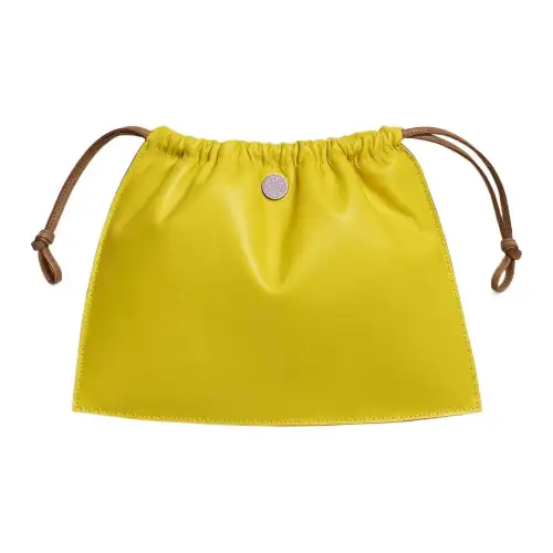 HERMES Pilo Milo Lambskin, Swift Calfskin Makeup Bag Clutch Women's Lemon