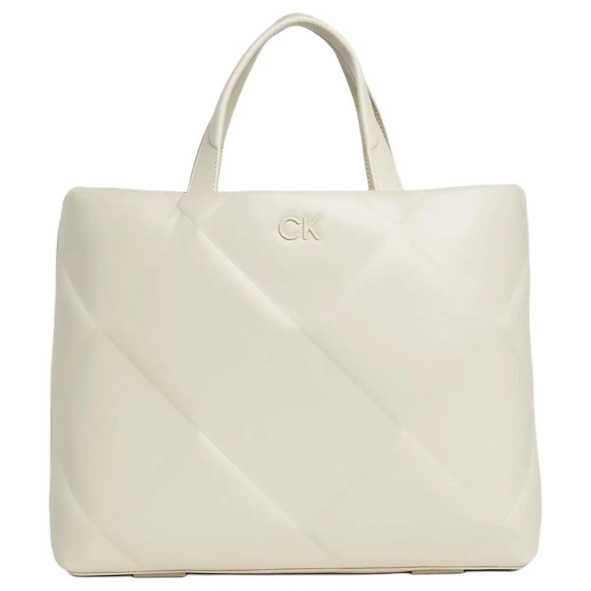 CALVIN KLEIN Polyester Tote Bag, Shopping Bag, Handbag Women's Stone Beige