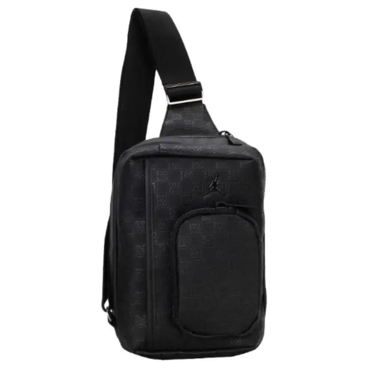 Jordan Synthetic Leather One Shoulder Crossbody Sling Bag Regular Unisex Black