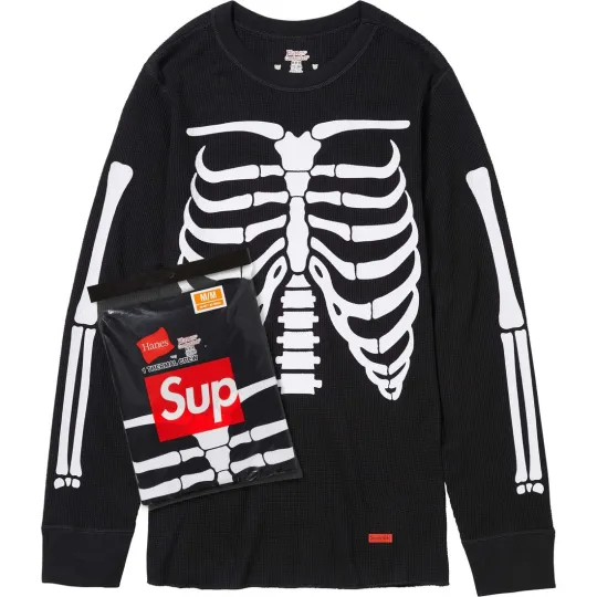 Supreme Hanes Bones Thermal Crew FW25 (1 Pack) Black
