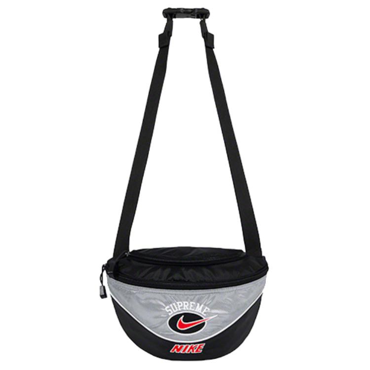 Supreme X Nike Collaboration SS19 Nylon Sling Bag, Fanny Pack Regular Unisex Silver