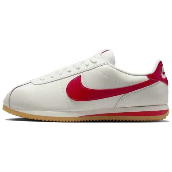 Nike Cortez Anti Slip Wear Resistant Low Top Casual Running Shoes Men's White Red