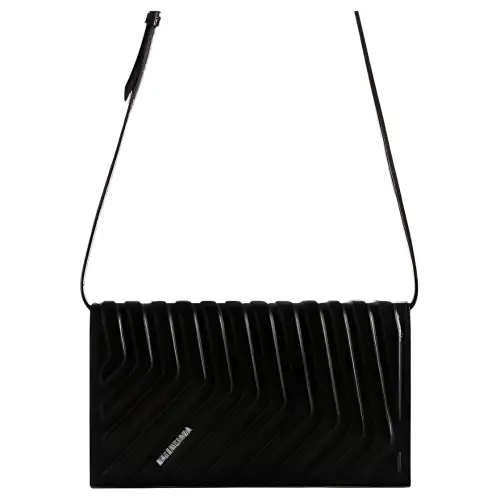 Balenciaga Grain Calfskin Shoulder Bag, Crossbody Bag Regular Men's Black