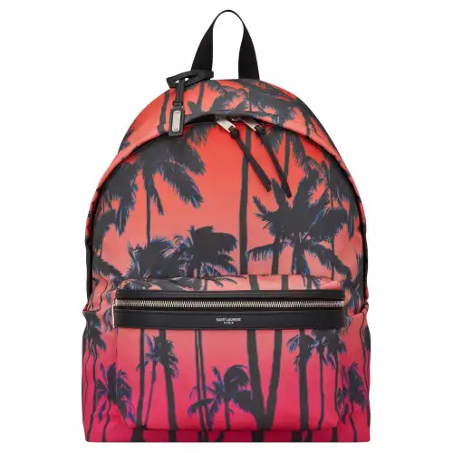 SAINT LAURENT City Nylon Backpack Men's Pink Orange Gradient