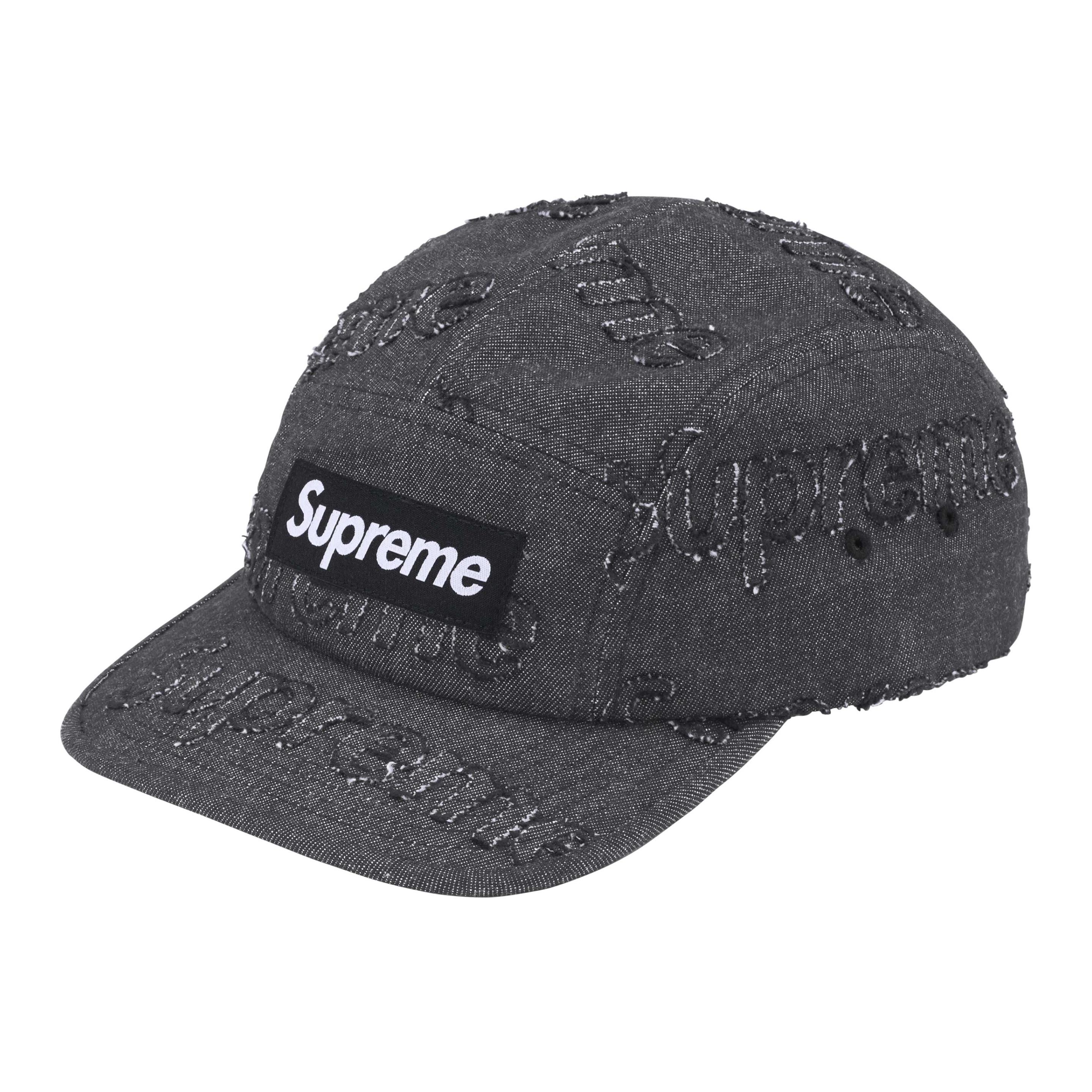Бейсболка Supreme Lasered Denim Camp Cap (черная)