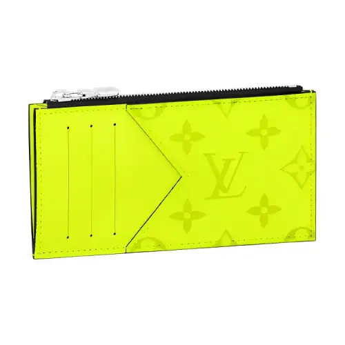 LOUIS VUITTON Coin Card Holder Neon Yellow