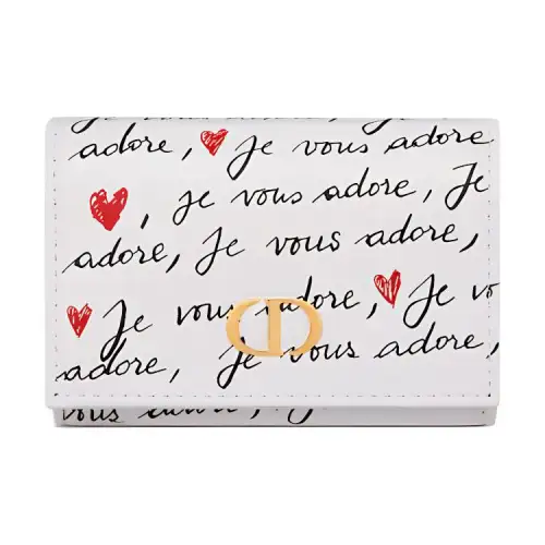 DIOR Calfskin Wallet Women's White