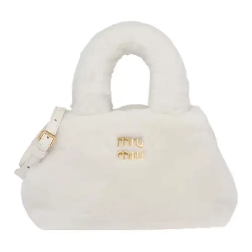 MIU MIU Sheepskin Shoulder Bag, Crossbody Bag, Handbag Women's White