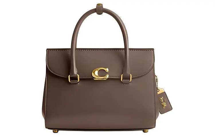 COACH Broome Calfskin Handbags Medium Women's Tan