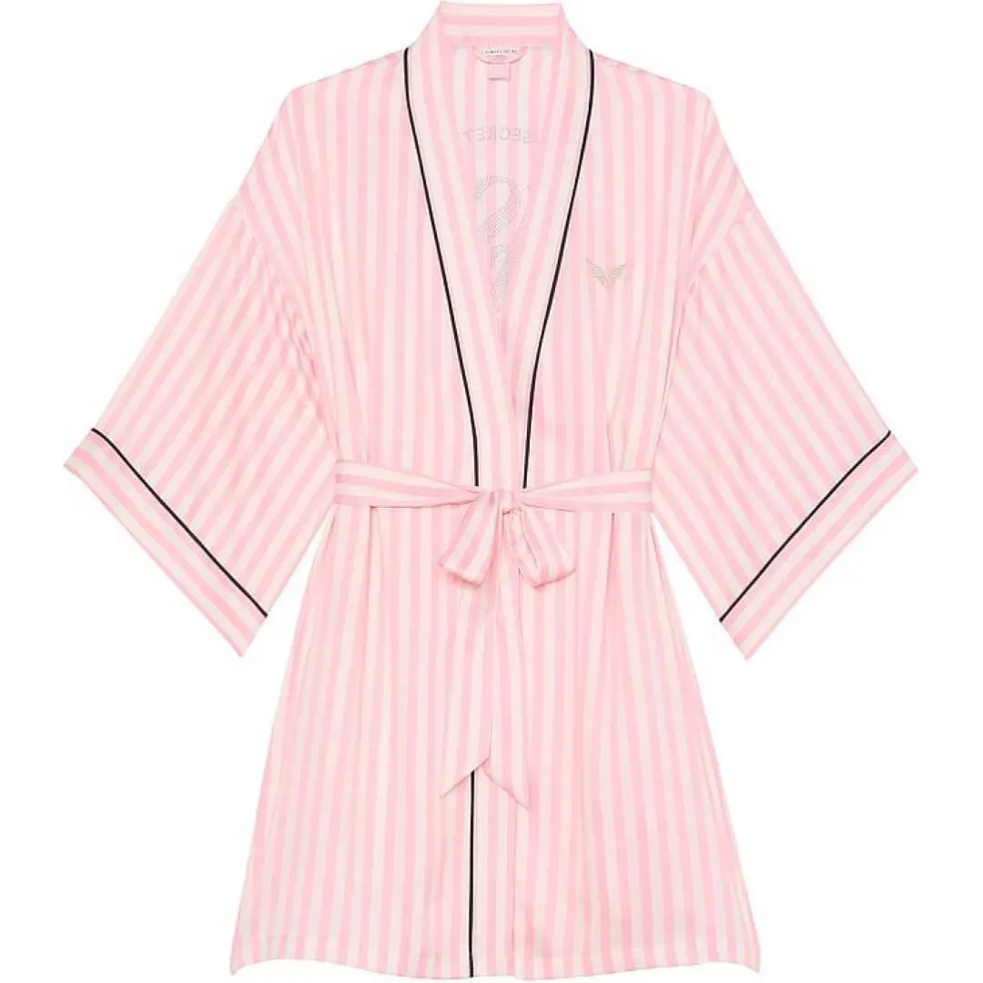 Victoria's Secret 24 Big Show Collection THE MIX Sleep Robe Women's Pink Stripes