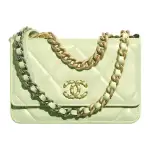 CHANEL 19BagWOC Sheepskin Shoulder Bag, Crossbody Bag Women's Avocado Green