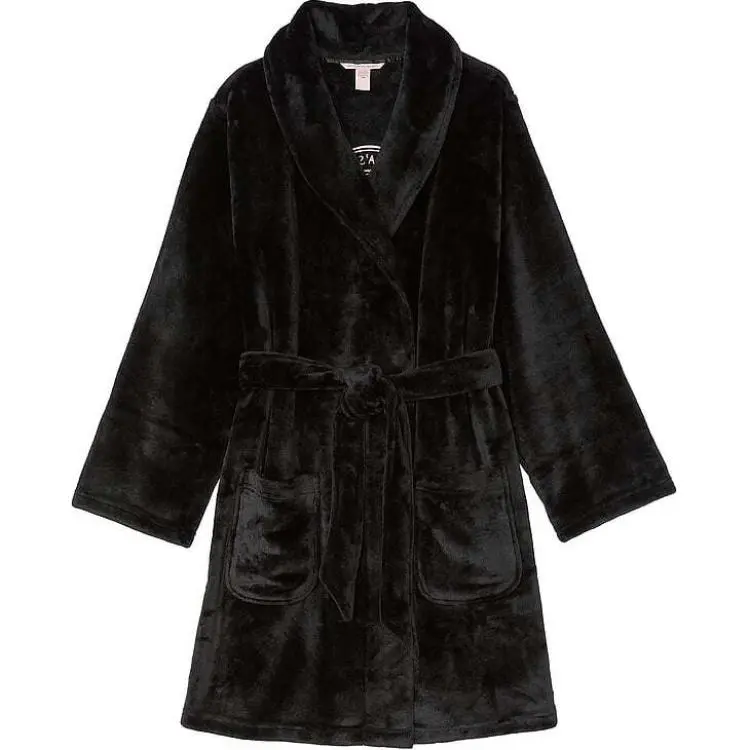 Victoria's Secret THE MIX Comfortable Soft Velvet Lace Up Home Fleece Lined Thermal Long And Thick Sleep Robe Women's