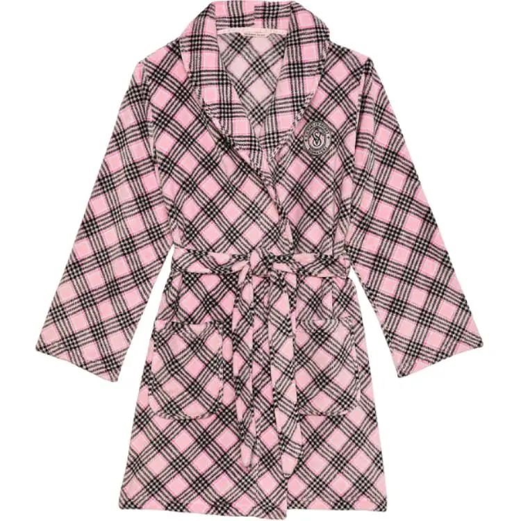 Victoria's Secret 24 Big Show Collection THE MIX Sleep Robe Women's Pink Plaid