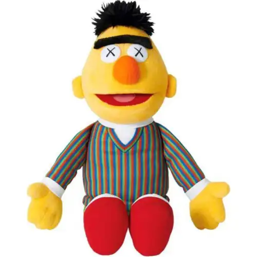 UNIQLO UNIQLO x SESAME STREET/Sesame Street x KAWS Sesame Street character three-party joint Bert Bert cute doll plush doll 48cm high