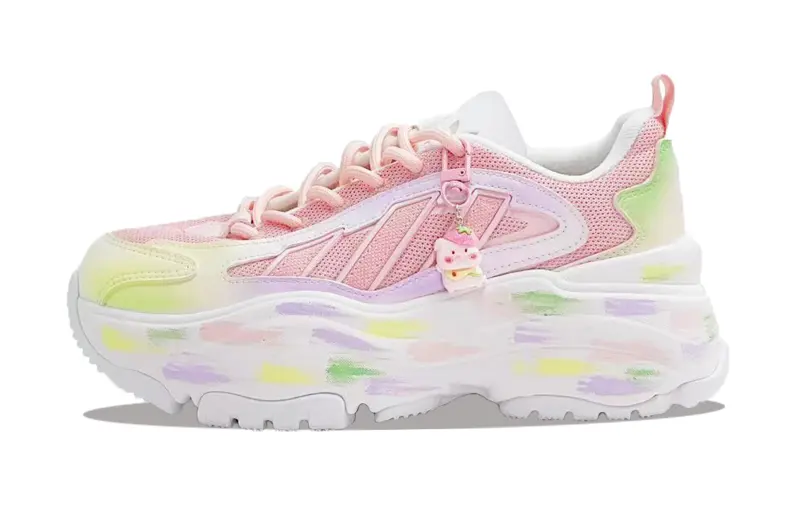 Adidas Originals OZGAIA Multicolor Candy Abrasion Resistant Height Increasing Mid top Casual Shoes Women's Pink