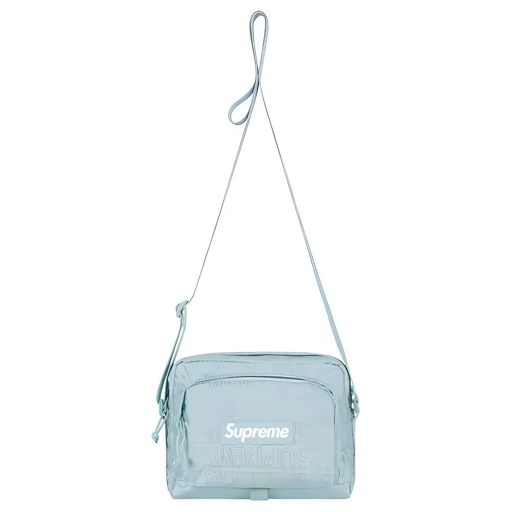 Supreme SS19 Leather Crossbody Bag, Shoulder Bag Unisex Ice Blue