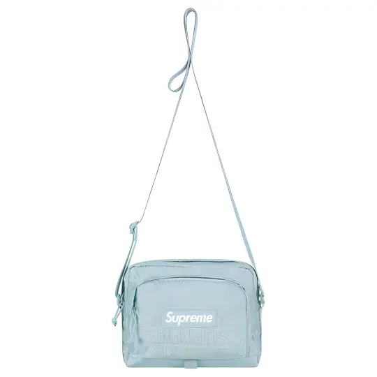 Supreme SS19 Leather Crossbody Bag, Shoulder Bag Unisex Ice Blue