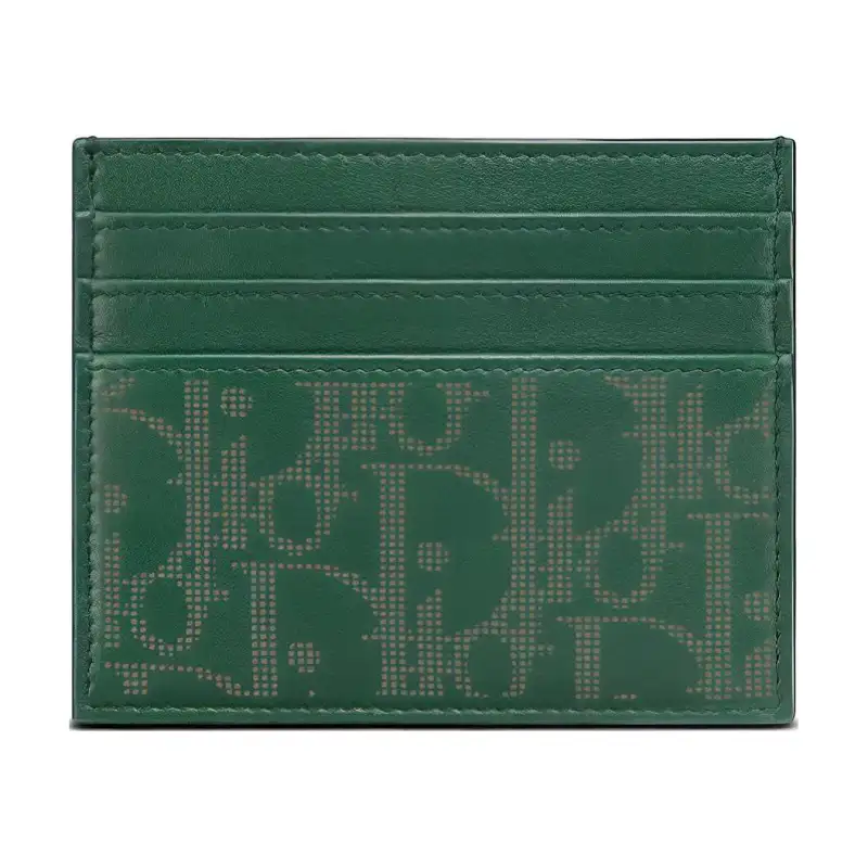 DIOR Cow Leather Card Holder Men's Green