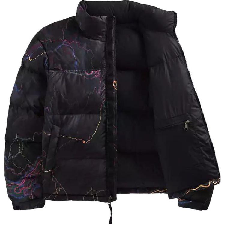 Мужской пуховик The North Face 1996 Nuptse 700 (черный с принтом) — фото 3