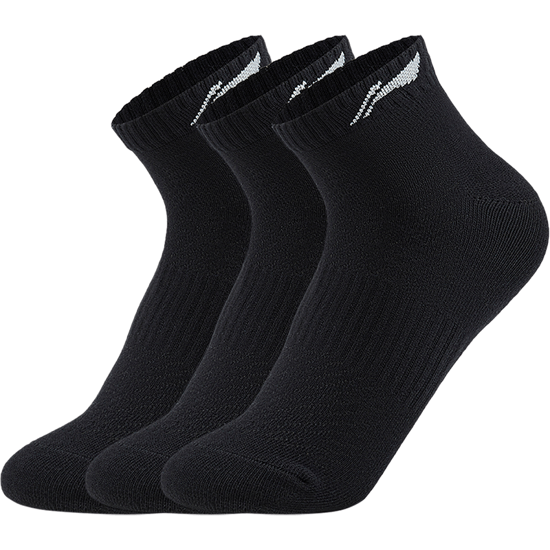 Li Ning Fitness Series Ankle Socks Unisex 3 Pack Black