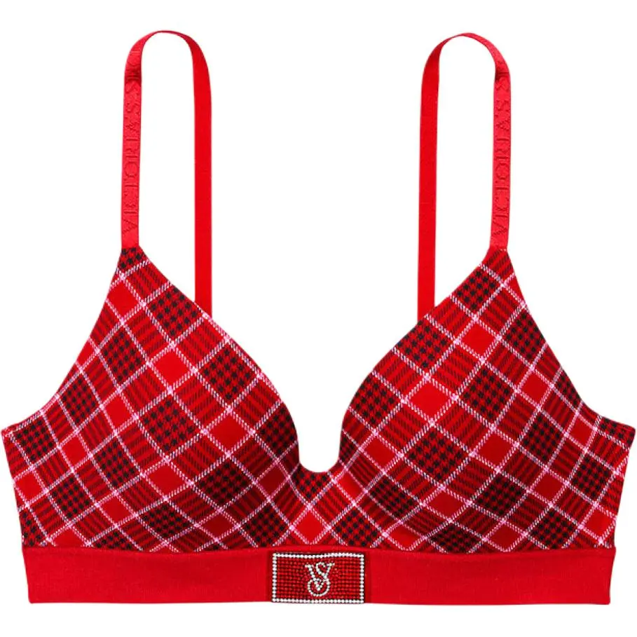 Victoria's Secret Bra Women's Red Plaid