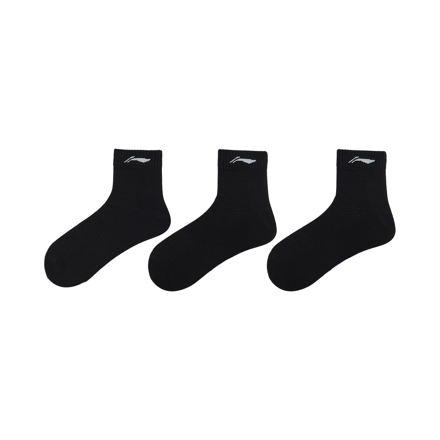 Li Ning Fitness Series Ankle Socks Unisex 3 Pack Black