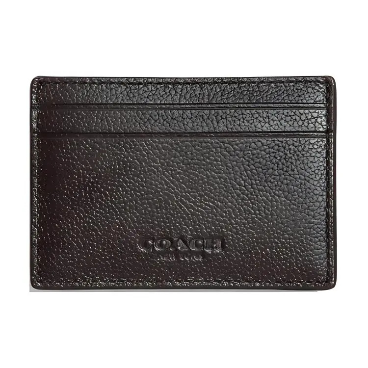 COACH Card Case Cow Leather Wallet Card Holders Men's Black