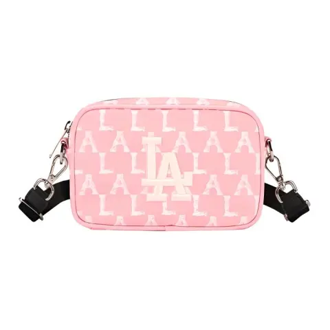 MLB Monogram Nylon Fabric Shoulder Bag, Crossbody Bag Regular Unisex Cherry Blossom Pink