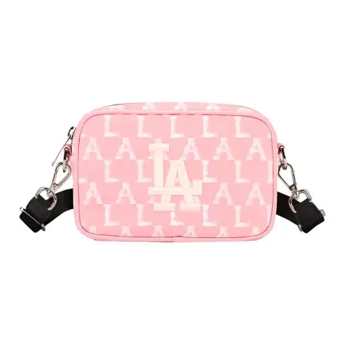 MLB Monogram Collection Nylon Fabric Shoulder Bag, Crossbody Bag Regular Unisex Cherry Blossom Pink