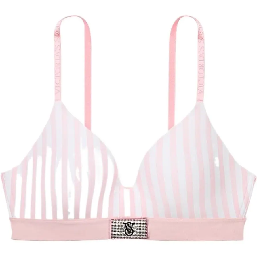 Victoria's Secret Bra Women's Pink White Stripes