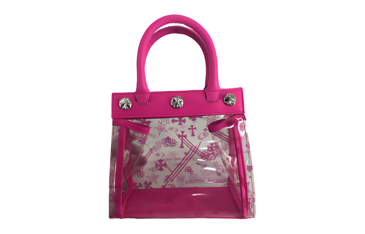 Chrome Hearts PVC Tote Bag, Shopping Bag, Small Square Bag, Handbag Small Women's Pink