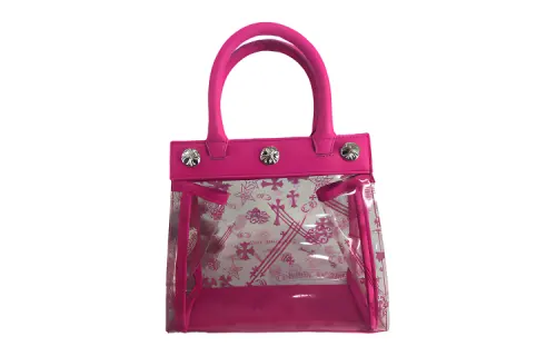 Chrome Hearts PVC Tote Bag, Shopping Bag, Small Square Bag, Handbag Small Women's Pink