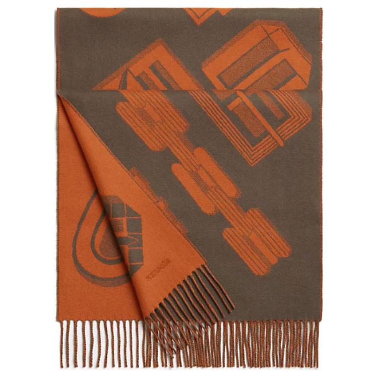 Мужской шарф Hermes Carre (тыквенный)