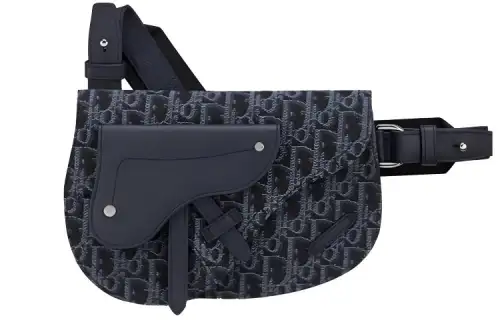 DIOR Saddle Leather Saddle Bag, Sling Bag, Crossbody Bag, Fanny Pack Men's Blue