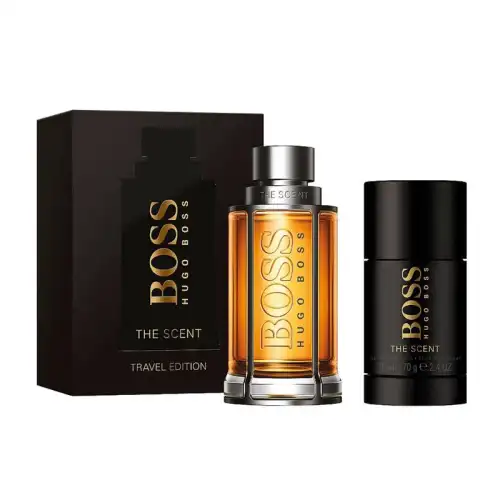 HUGO BOSS Perfume, set, antiperspirant with ginger, men's style, 100 ml, 75 ml