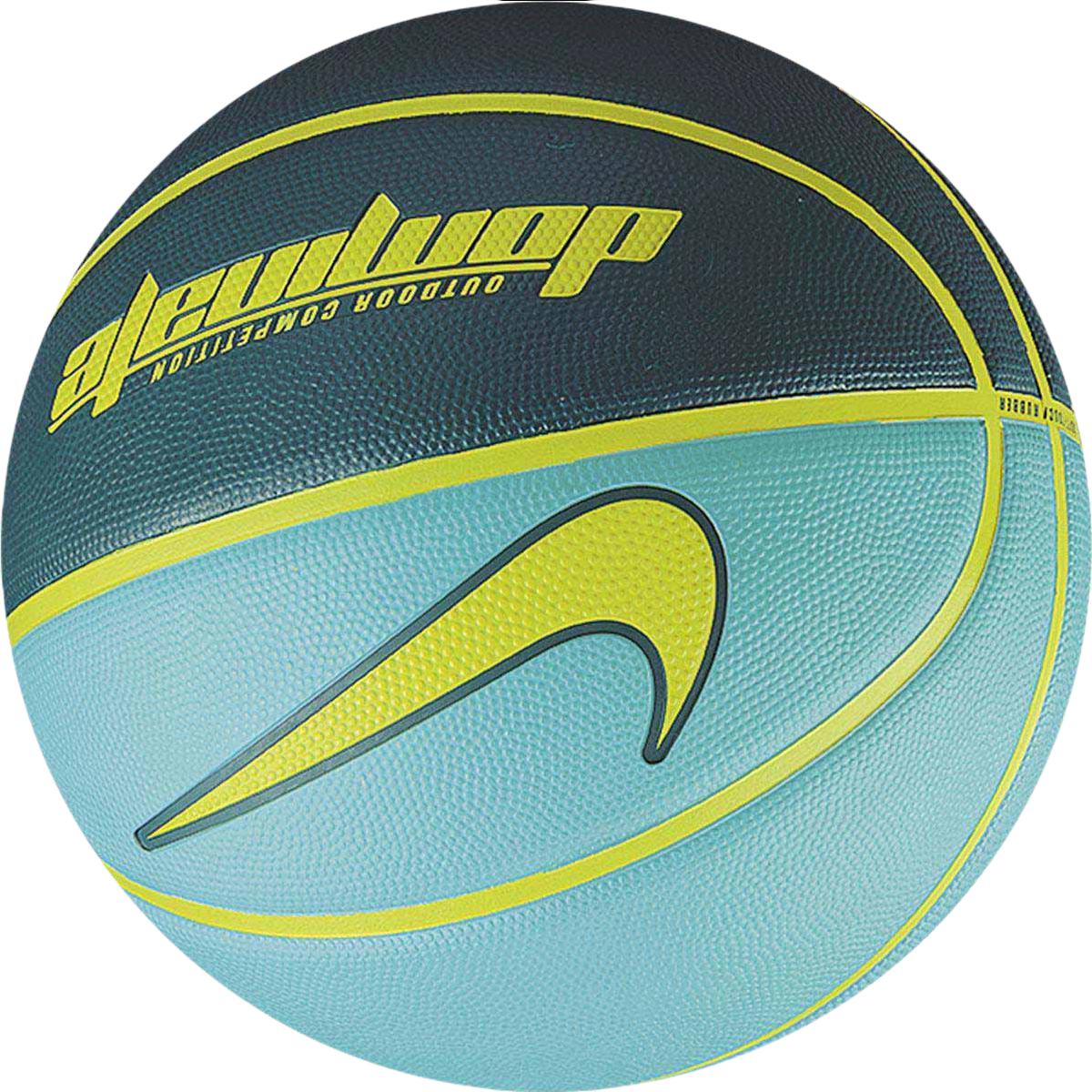 Nike Rubber Basketball Blue Yellow Size 7 Training Competition Unisex