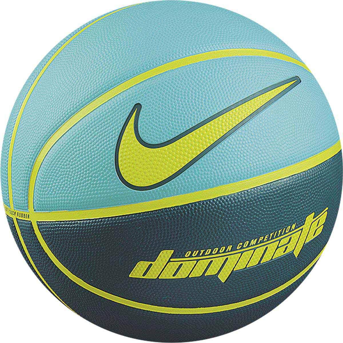 Nike Rubber Basketball Blue Yellow Size 7 Training Competition Unisex