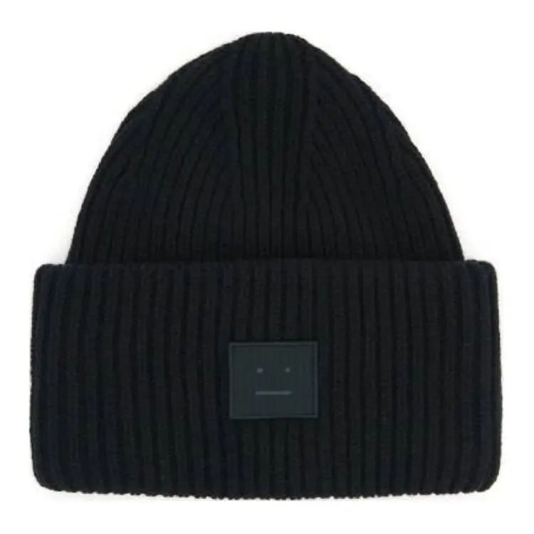 Acne Studios Face-patch Ribbed Knit Beanie